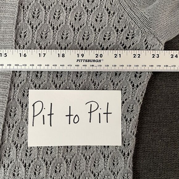 Eddie Bauer Open Front Knit Cardigan Sweater Linen Cotton Blend Gray X-Large XL - Picture 8 of 10